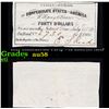 Image 1 : 1861 Confederate Forty $40 interest Note  Grades Choice AU/BU Slider