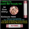 Image 1 : Shotgun Lincoln 1c roll, 1959-p 50 pcs Brandt 50c Wrapper.