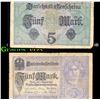 Image 1 : 1917 Imperial Germany 5 Mark Note P# 56B Grades vf+