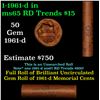 Image 1 : Shotgun Lincoln 1c roll, 1961-d 50 pcs The First Pennsylvania Bank Wrapper.
