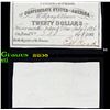 Image 1 : 1861 Confederate Twenty $20 interest Note  Grades Choice AU/BU Slider