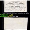Image 1 : 1861 Confederate Forty $40 interest Note  Grades Choice AU/BU Slider
