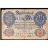 Image 2 : 1908 Imperial Gremany 20 Mark Note P# 31 Grades vf+