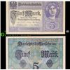 Image 1 : 1917 Imperial Germany 5 Mark Note P# 56B Grades Choice AU/BU Slider