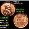1953-d Lincoln Cent 1c Grades GEM++ RD
