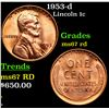 1953-d Lincoln Cent 1c Grades GEM++ Unc RD