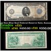 1914 $5 Large Size Blue Seal Federal Reserve Note, Kansas City, MI 10-j Grades vf+