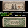 1935A $1 Silver Certificate Hawaii, Signatures of Julian & Morgenthau Grades vf+