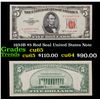 1953B $5 Red Seal United States Note Grades Gem CU