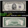 1953A $5 Blue Seal Silver Certificate Grades Gem CU