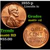 1955-p Lincoln Cent 1c Grades Gem+ Unc RD
