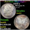 Image 1 : ***Auction Highlight*** 1894-s Morgan Dollar $1 Graded Select Unc BY USCG (fc)