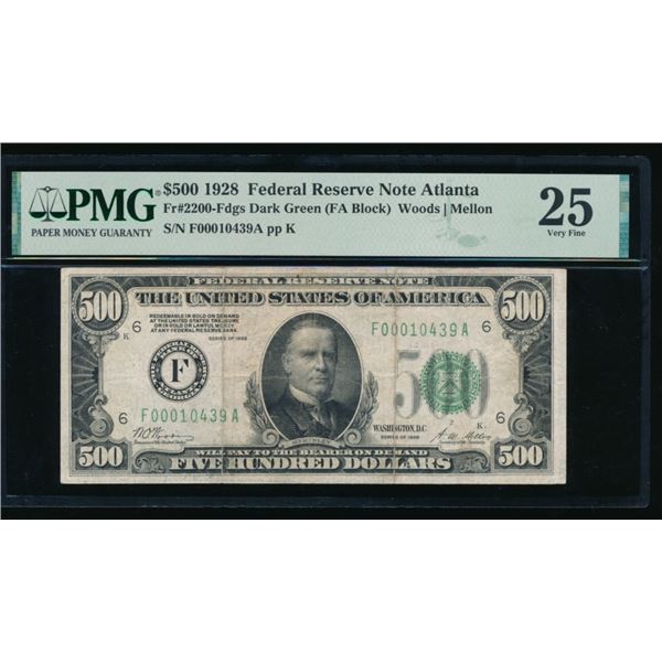 1928 $500 Atlanta FRN PMG 25