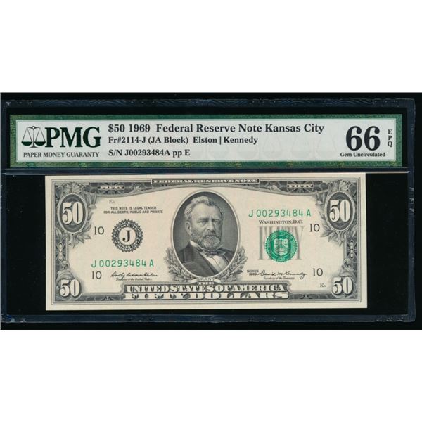 1969 $50 Kansas City FRN PMG 66EPQ