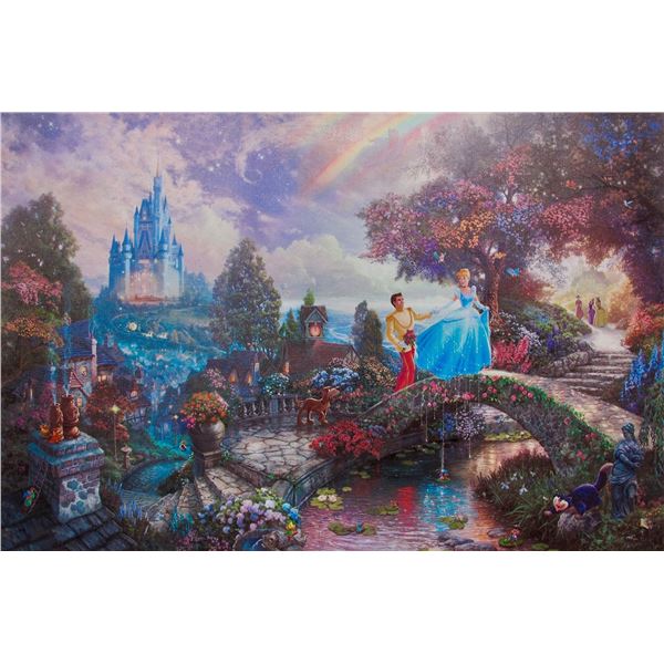 THOMAS KINKADE Cinderella and the Prince Giclee on Canvas