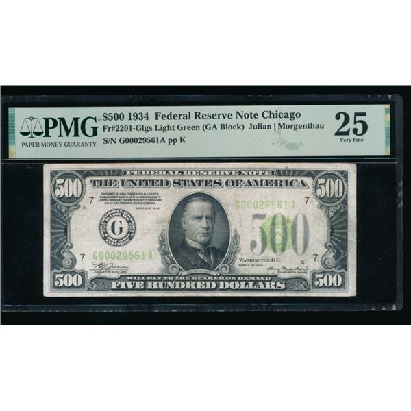 1934 $500 Chicago FRN PMG 25