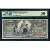 Image 1 : 1896 $2 Educational Silver Certificate PMG 50