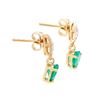 Image 2 : Plated 18KT Yellow Gold 1.42cts Green Agate and Diamond Earrings