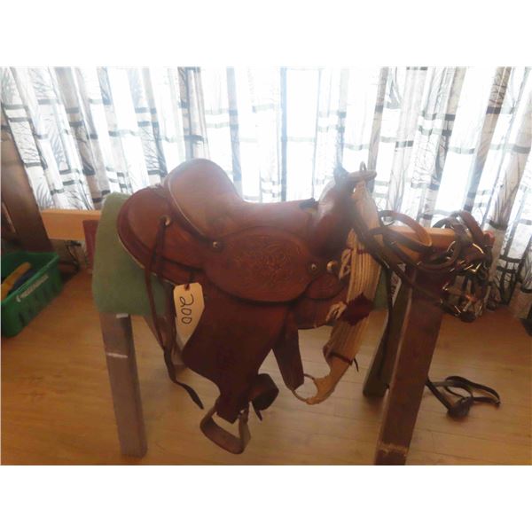 Western Saddle, Blanket, Bridle