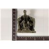 Image 1 : ABRAHAM LINCOLN PEWTER STATUE. 2" X 2" X 2 1/2" BY