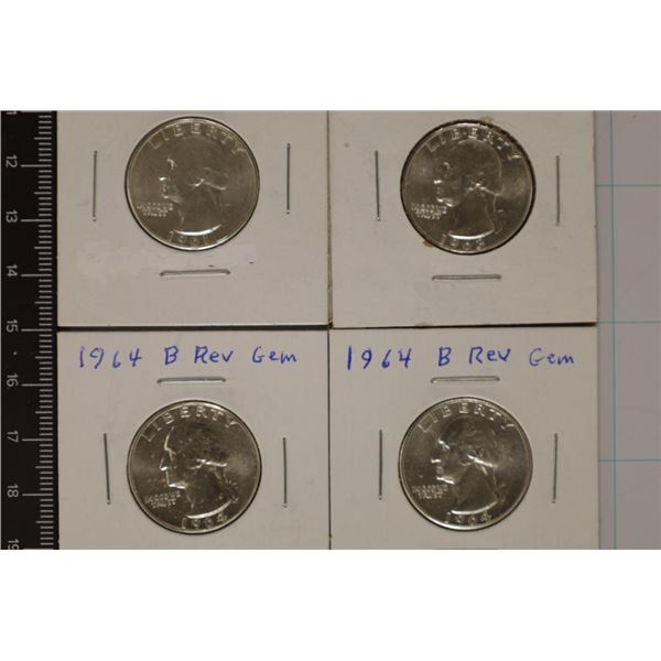 1961, 1963 & 2-1964 WASHINGTON SILVER QUARTERS