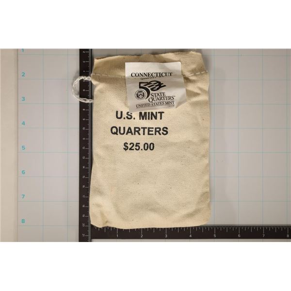 $25 MINT SEALED BAG OF 1999-D CONNECTICUT QUARTERS