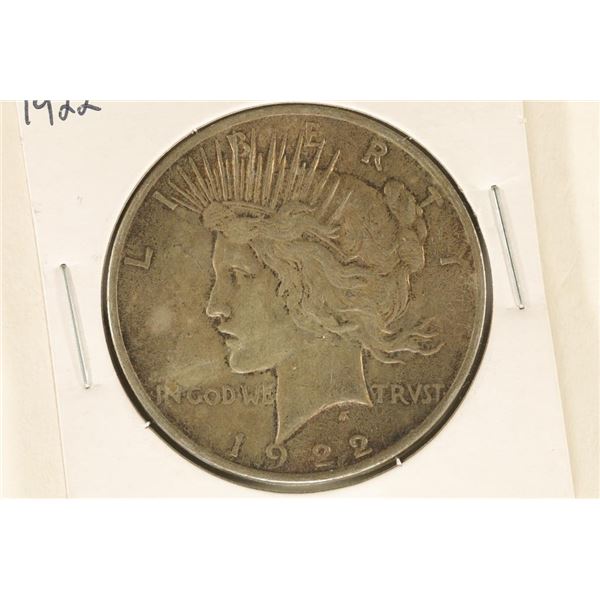 1922 PEACE SILVER DOLLAR TONED