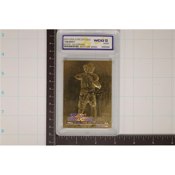 23K GOLD FOIL FLEER ULTRA TOM BRADY ROOKIE HOLO-