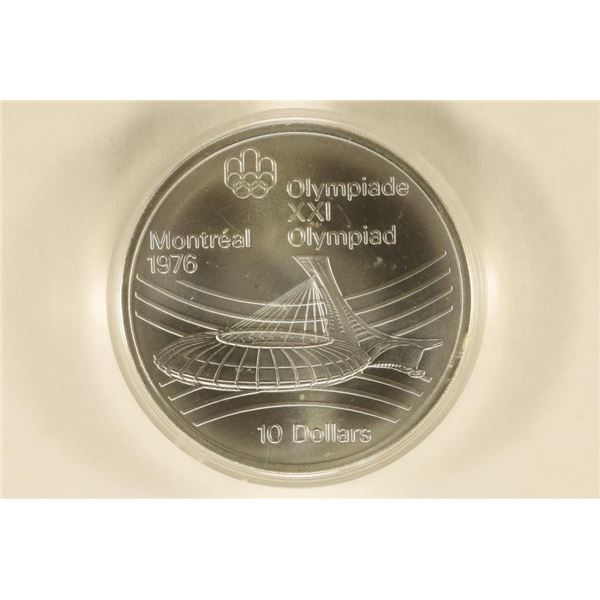 1976 CANADA SILVER OLYMPIC UNC COIN 1.4453 OZ. ASW