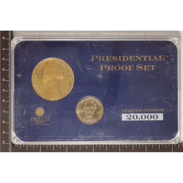 ABRAHAM LINCOLN PRESIDENTIAL PROOF SET INCLUDES