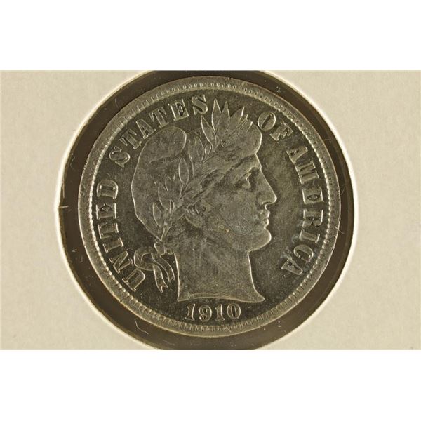 1910 SILVER BARBER DIME EXTRA FINE 2024 REDBOOK