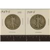 Image 1 : 1927-S & 1928-S WALKING LIBERTY HALF DOLLARS