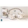 ROYAL ALBERT 25TH ANNIVERSARY CREAM/SUGAR/TRAY SET