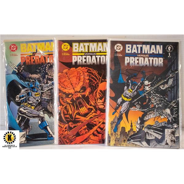 DC BATMAN VS PREDATOR #1-3 COMIC SET