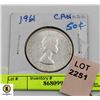 Image 1 : 1961 SILVER 50 CENT COIN