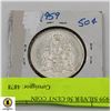 Image 2 : 1959 SILVER 50 CENT COIN