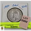 Image 1 : 1950 SILVER 50 CENT COIN