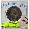 Image 1 : 1942 SILVER 50 CENT COIN