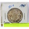 Image 2 : 1941 SILVER 50 CENT COIN
