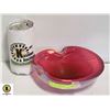 Image 1 : HEAVY BLOWN PINK ASHTRAY MURANO STYLE