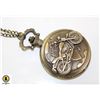 Image 1 : NEW BRONZE TONE POCKET WATCH WITH MOTORCYCLE