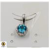 Image 1 : #77-SKY BLUE TOPAZ & CZ  PENDANT