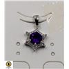 Image 1 : #110-PURPLE AMETHYST & CZ PENDANT