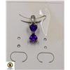 Image 1 : #145-UNHEATED AMETHYST & CZ  PENDANT