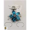 Image 1 : #107-SKY BLUE TOPAZ & CZ PENDANT