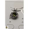 Image 1 : #11-GREEN PERIDOIT & CZ PENDANT