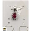 #83-HEATED RED RUBY & CZ PENDANT