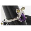 Image 1 : #125-UNHEATED AMETHYST & CZ RING SIZE 6