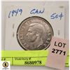 Image 1 : 1949 SILVER 50 CENT COIN