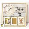 Image 1 : 16" THIS IS US CLOCK AND PICTURE DISPLAY